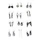 Set Of 12 Adinkra Bone Earrings