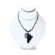 Africa Pendant Necklace: Solid Black