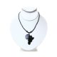 Africa Pendant Necklace: Solid Black