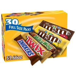 M&M'S and More Chocolate Candy Bars, Full Size, Variety Pack, 30 ct